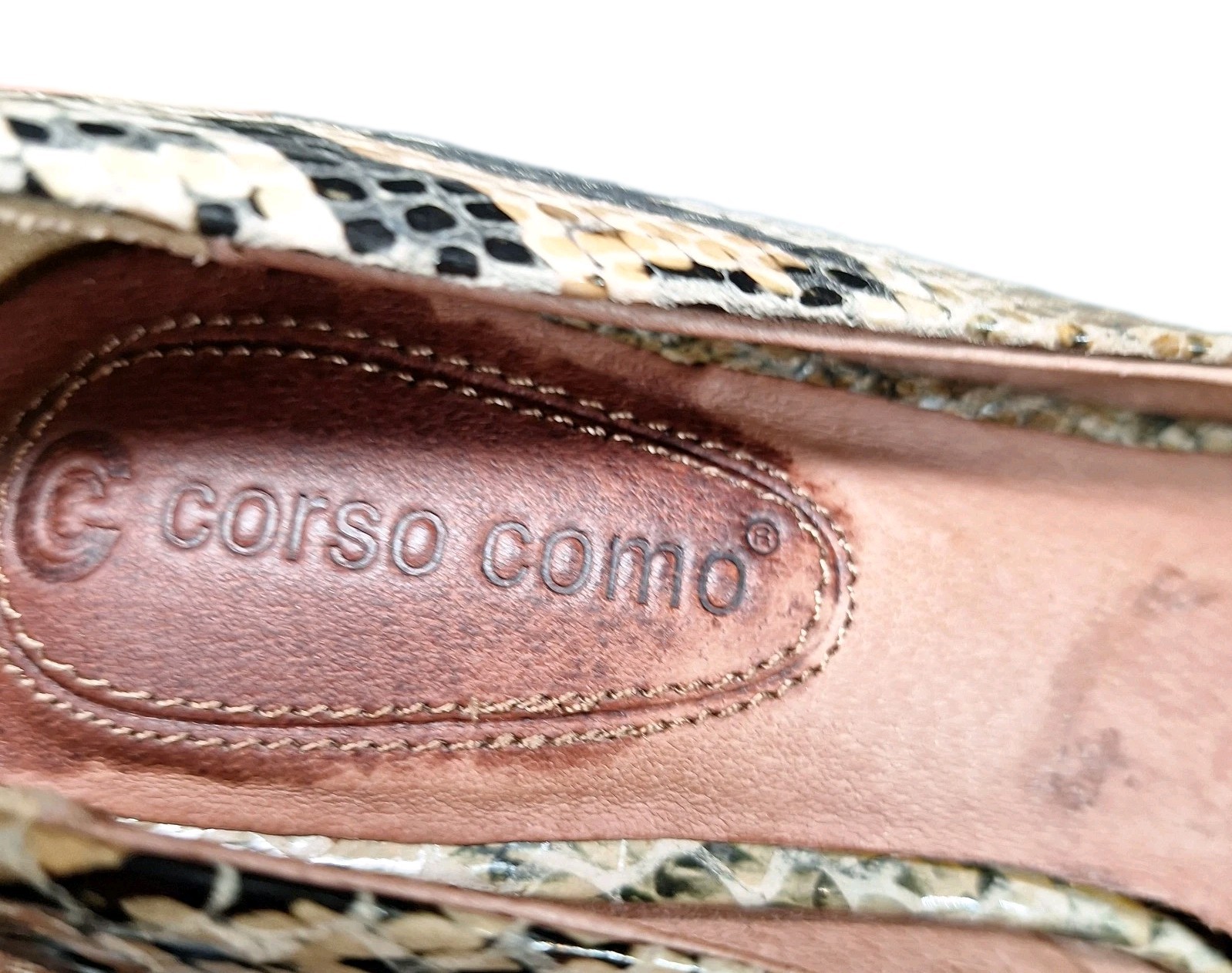 Corso Como Python Snake Print Pumps Boho Retro Ch… - image 9