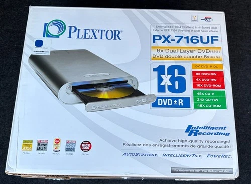 Plextor PX-716UF External DVD/CD Rewritable Drive Burner (SEALED)