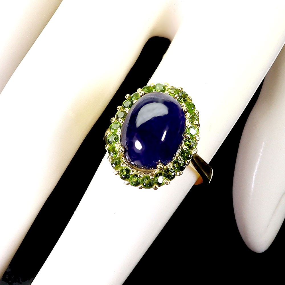 925 Sterling Silver Ring Oval Blue Sapphire 13x10mm Gemstone Jewelry Size 7