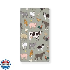 JEPFEIXIA Farm Animals Fitted Crib Sheet for Boys Girls Cow Sheep Rooster Pig