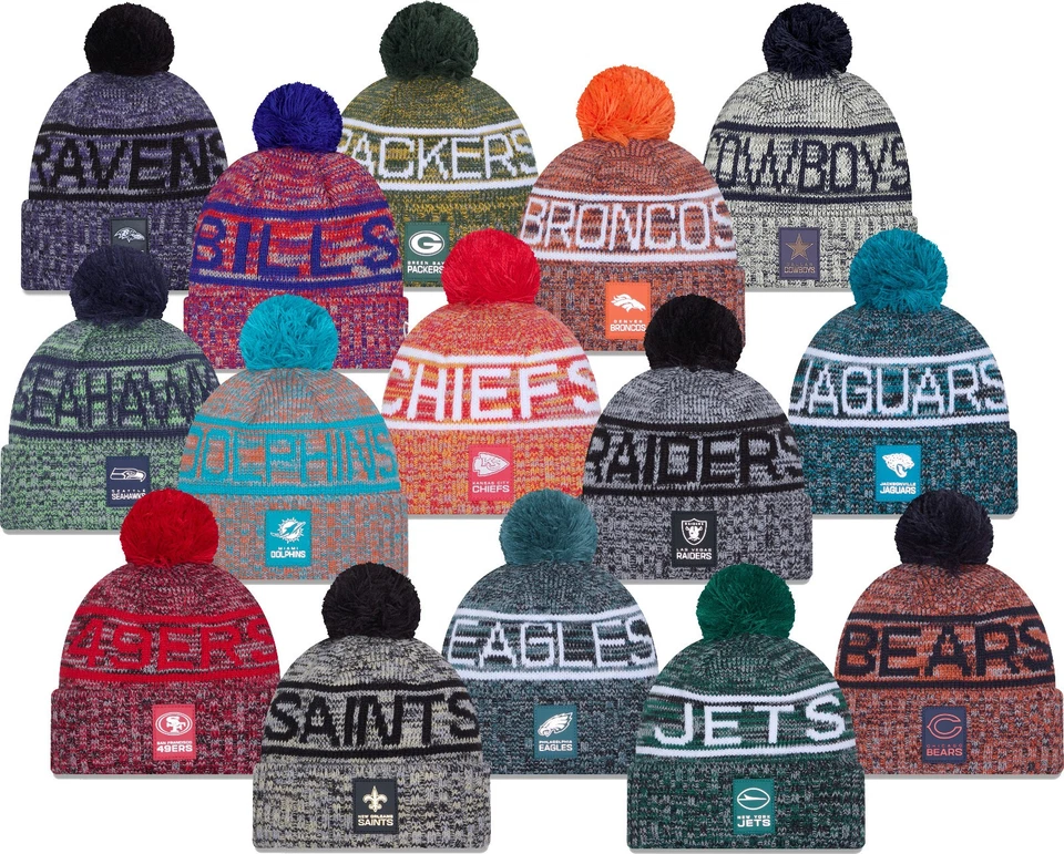 New Era NFL 2025 Gorra Tejedora Con Pompon Para Frío - Regalos Para Él - Imagen 2 de 4