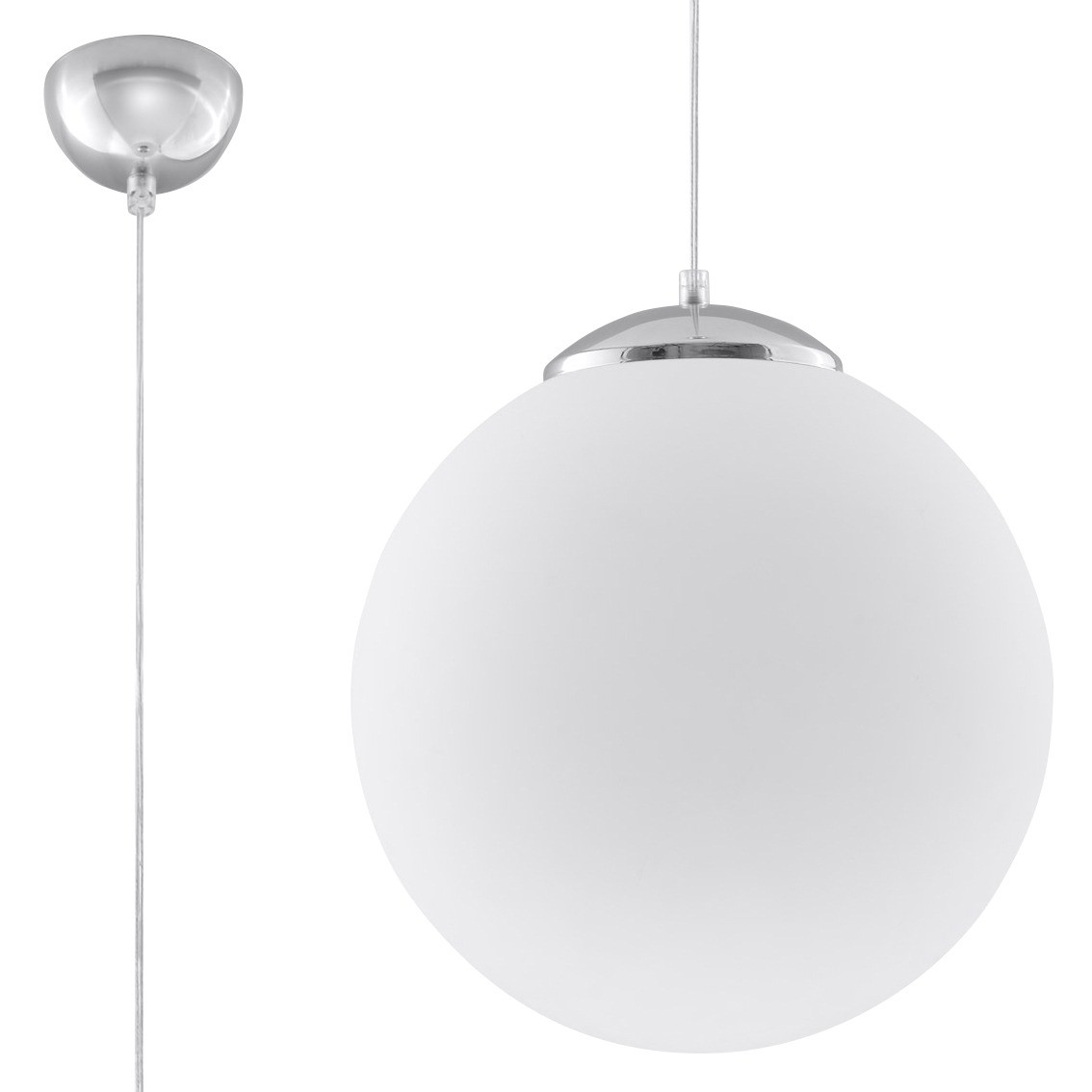 UGO WHITE/CHROME PENDANT LIGHT 1X E27/60W IP20 STEEL SL.0265