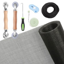 Windows Screen and Screen Door Repair Kit, 48"x118" Charcoal Fiberglass Mes