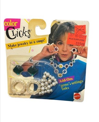 Vintage 80s Color Clicks Bracelet Add On Set Mattel Nostalgic Vtg Snap Jewelry