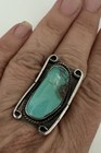 Awesome VTG Estate Navajo Sterling Turquoise Tall Ring Size 9 1/4 — photo 5