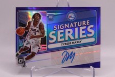 Tyrese Maxey 2020-21 Donruss Optic Rookie Signature Series Auto Purple Prizm RC