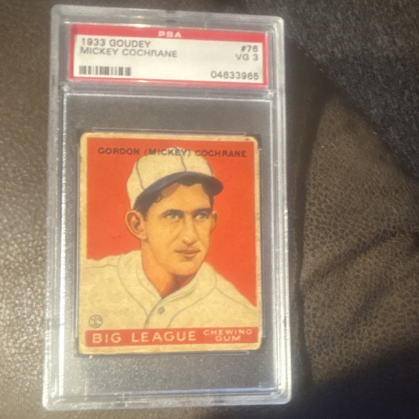 Goudey 1933 Big League Chewing Gum Mickey Cochrane #76 R319 PSA 3 view 1