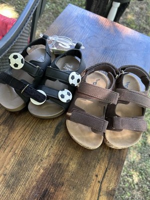 First Steps Boys Sandals Lot 2 Size US 48 UK 3 EU 20 Brown/Black Hook & Loop