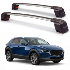 Roof Rack Cross Bars For Mazda Cx-30 2020-2026 Aluminum Lockable Pair Silver