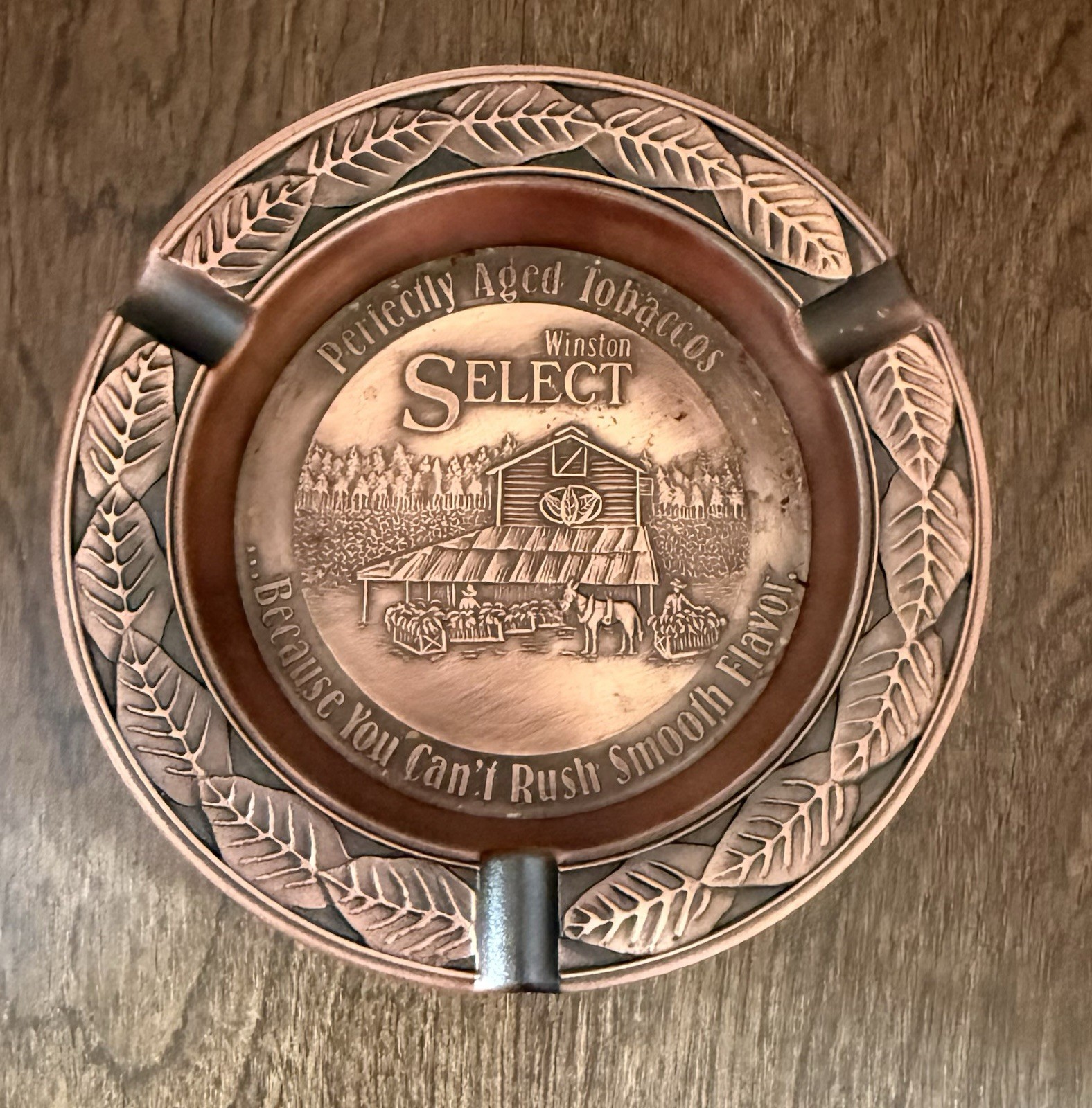Vintage WINSTON Select Tobacco Advertising Metal Copper Color Ashtray
