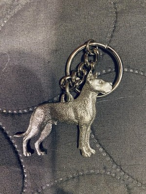Great Dane Dog silver pewter keychains NEW