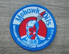 MOHAWK OILS/MOHAWK REFINING CORP NEWARK,NJ IRON ON BACK CLOTH PATCH 3"