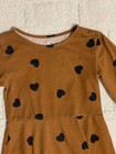 Little Girl Size 5/6 CHILDREN'S PLACE Heart Long-Sleeve Fit & Flare Brown Dress — photo 2
