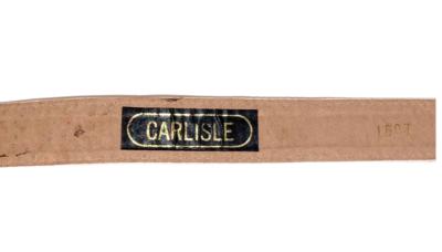 Vtg Carlisle White Snakeskin Textured Leather Belt Gold Buckle Sz M Statement VTG CARLISLE BELT IVORY SNAKESKIN CHUNKY GOLD HARDWARE 35 main image 3