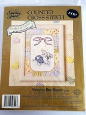 Something Special SLEEPING BOY BUNNY 50744 Counted Cross Stitch Kit 1992 NEW