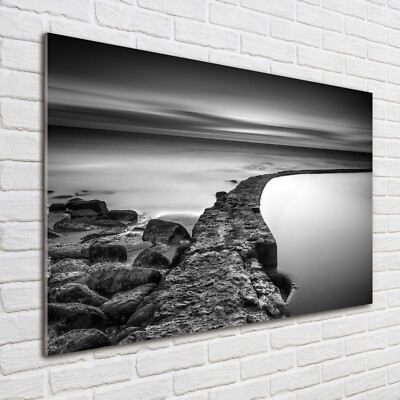 Wandbild aus Plexiglas  Druck auf Acryl 100x70 Landschaften Kiesstrand