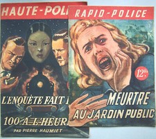 2 romans policiers populaires 1945 Haute-police Rapid-Police Dazergue Haumiet BE