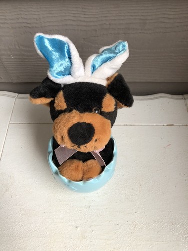 New Handmade 10 X 6” Easter Puppy Home Decor Egg Is Ceramic SKU WR26 - Picture 2 of 5