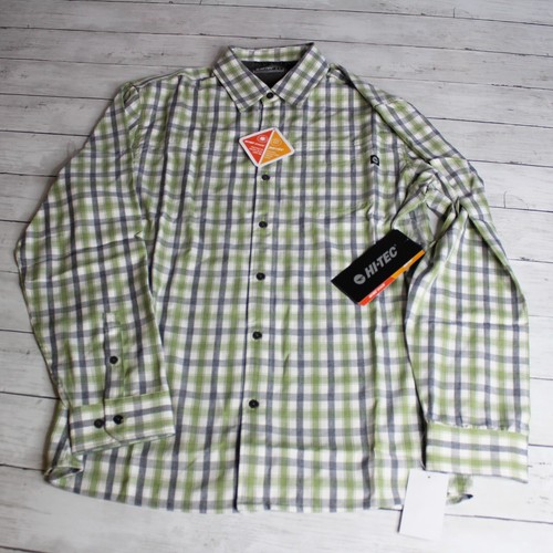 Camisa de vestir informal a cuadros Hi Tec para hombre talla XL UPF 50 absorbente manga larga - Imagen 2 de 3