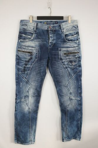 CIPO&BAXX CBJ Denim Art C1178 Embroidered Logo Skinny Designer Jeans W38 L34