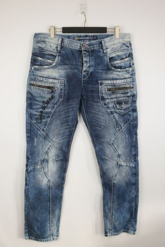 CIPO&BAXX CBJ Denim Art C1178 Embroidered Logo Skinny Designer Jeans W38 L34 - Afbeelding 1 van 22