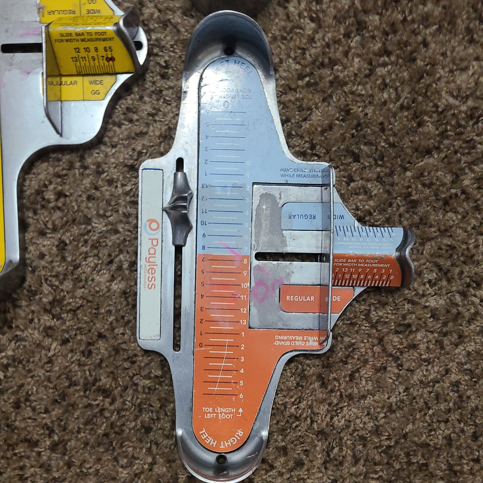 Vintage Metal Payless Shoe Store Sizer Brannock Devic… Gem