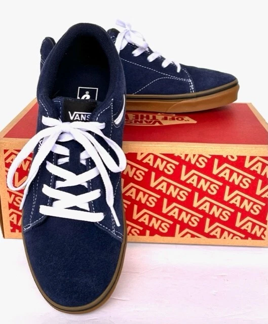 VANS Seldan scarpa sneaker giovane 6M tela blu bassa skateboard stringata