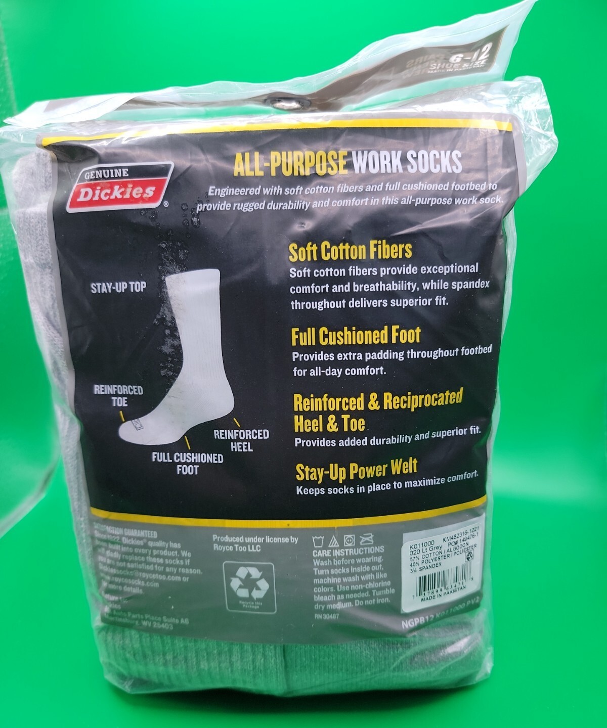 Dickies Men's Work Crew Socks 12 Pairs eBay
