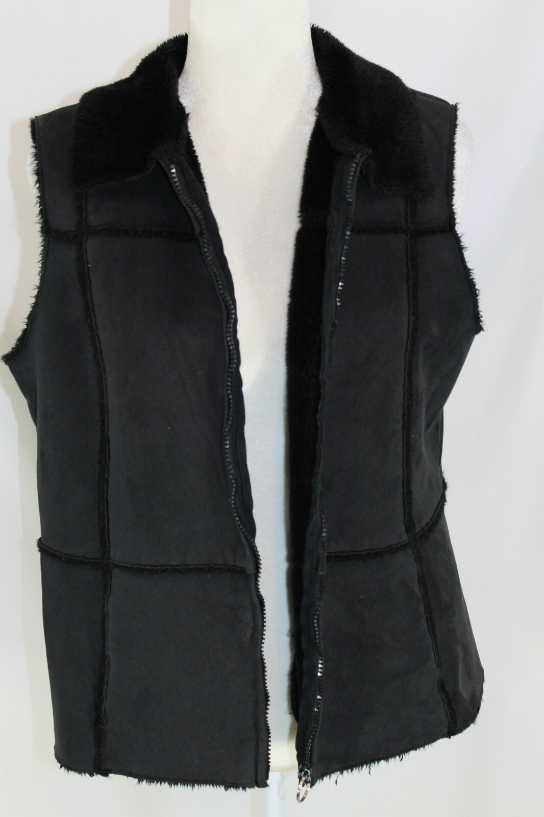 Relativity Womens Large Black Patchwork Suede Loo… - image 1