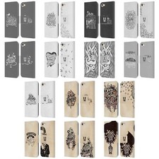 HEAD CASE DESIGNS HAND DRAWN TYPOGRAPHY LEATHER BOOK CASE FOR APPLE iPOD TOUCH