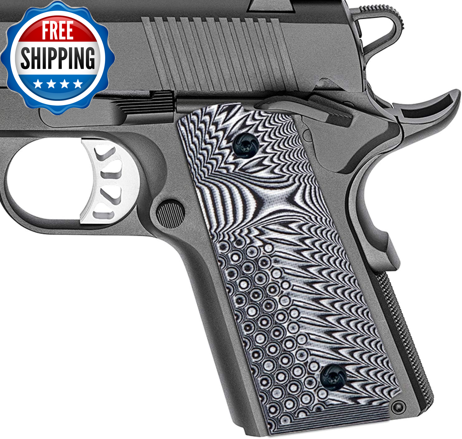 G10 Grips for 1911 Compact/Officer, OPS Eagle Wing Texture - 9 Color Options