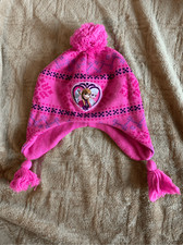 Disney Frozen Knit Pom Beanie Kids Pink Princess Winter Hat Elsa and Anna Nordic