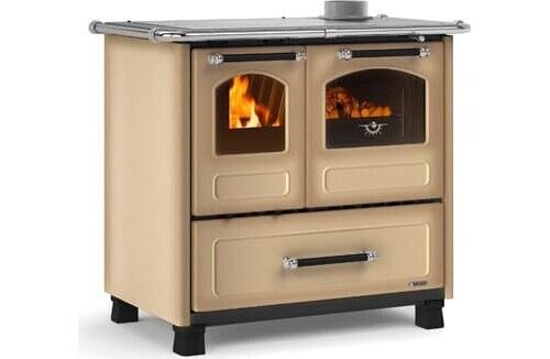 Cucina a Legna Nordica Extraflame Forno 9kW Ghisa 96x64 Cappuccino Family 4.5