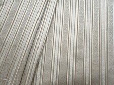 Drapery Upholstery Fabric - Stunning Woven Jacquard Striped Design - Beige Tones