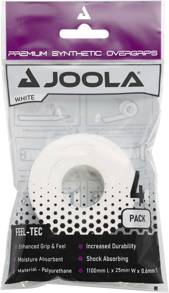 JOOLA Pickleball Overgrip - Tacky Feel Premium Synthetic Overgrips - Set of 4