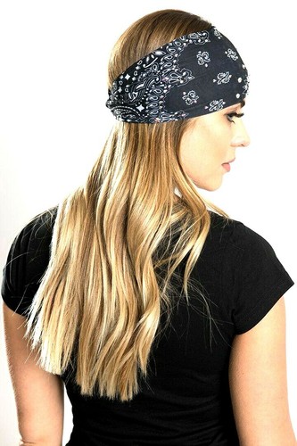 Hair Glove® Black Paisley with Gems EZ Bandz Soaker Series #57503 Biker Headband - Bild 4 von 7