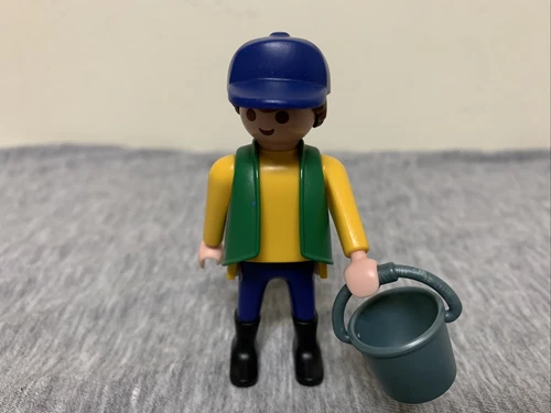 Vintage Playmobil Horse Groomer w/Bucket Man Figure