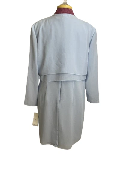 Vestido chaqueta de noche para mujer Loletta azul adornado con cuentas talla 14P Foto 2 de 4