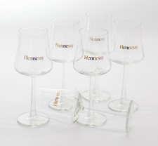 6 x Hennessy Stemmed Glass Cognac Glass Gold Writing Appetizer Glass 7785