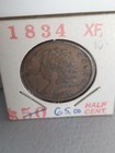 1834 Classic Head Half Cent Piece