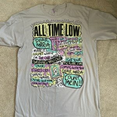 Hot Band All Time Low Band T Shirt Gray Size S-4XL UR76