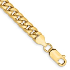 Real 14K Yellow Gold 7 inch 6mm Miami Cuban with Lobster Clasp Chain Bracelet