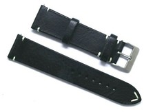 22mm Replacement BLACK Genuine Leather Watch Band Handmade - Citizen 22  Others
