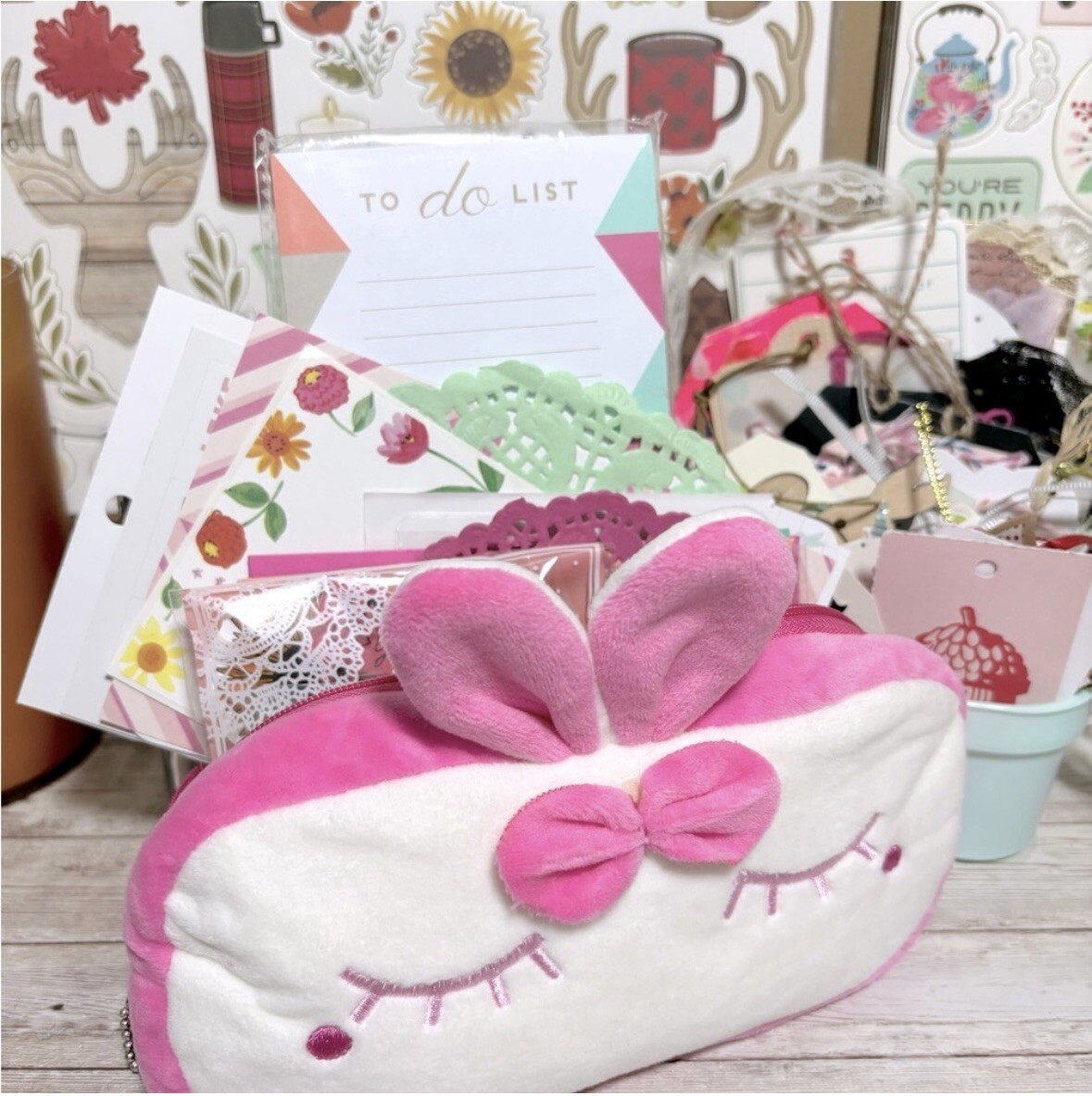 Planner, Junk Journal, Snail Mail Stationery Kit Stickers Pencil Pouch List Pad-image