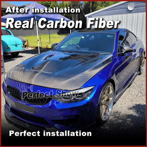 2xRHD Carbon Fiber Side Mirror Cover Caps Add-on For BMW F80 M3 F82 F83 M4 14-20 - Picture 3 of 14