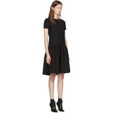Alexander Mcqueen Drop Waist Wool Dress In Black Size 44