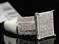 Diamond Rectangle Engagement Ring 10k White Gold Pave Round Cut 0.50 Ct on sale Diamond Rectangle Engagement Ring 10k White Gold Pave Round Cut 0.50 Ct on sale