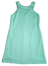 Lilly Pulitzer Mango Shift Dress Poolside Mint Retro Knit Jaquard  Size Small