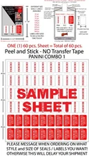 ONE TOUCH  STICKER 35 pt. FREE PANINI SEALS COMBO 1  60 pcs. 9 SIZES  FREE DECAL