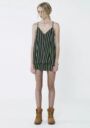 The Fifth Navy & Yellow Print Cami Top & Short Set / Outfit Size XL RRP £65 - Image 2 of 4